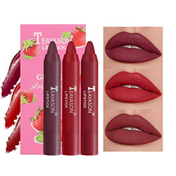 Mimore Lápiz labial 3 piezas/juego Sabor a fruta Mate Lápiz labial Crayon Duradero Impermeable A prueba de manchas Moda portátil completo Kit de maqui precio