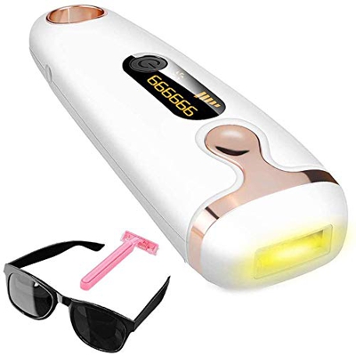 Depiladora de Luz Pulsada,Vogvigo Depilación láser profesional IPL para mujeres, Dispositivo de depilación láser portátil profesional Sin dolor 999999