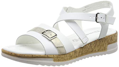 Tamaris 1-1-28215-22, Sandalia con Pulsera Mujer, Blanco (White Combi 197), 38 EU
