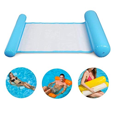Gspirit 4-in-1 Hamaca Inflable Piscina Flotador, De múltiples Fines Piscina Hamaca Piscina Silla, Portátil Agua Hamaca (Azul)