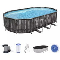 5611R piscina sobre suelo Piscina con anillo hinchable Ovalada 20241 L Madera en oferta