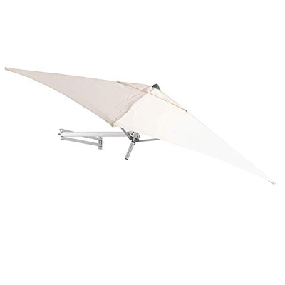 LNDDP Sombrillas Sombrilla Patio Cuadrado Montaje en Pared Blanquecino - Sombrilla jardín Exterior Sombrilla inclinable, 210 cm