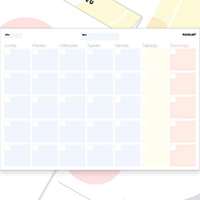 PACKLIST Planificador Mensual, Organizador Mensual A4 - Agenda Mensual Calendario Perpetuo 2021/22/23 - Monthly Planner, Planner Mensual con 25 Hojas.