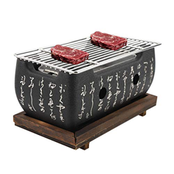 Jacksking Parrillas de carbón, Horno Rectangular Cocina Japonesa Estufa de carbón Estufa de Barbacoa Parrilla de Mesa con Red de Parrilla para Exterio precio