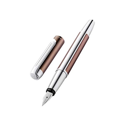 Pelikan 817219 Pura - Pluma estilográfica (plumín F, 1 unidad, incluye cartucho Pelikan gema), color marrón