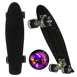 WeSkate Mini Cruiser Skateboard tabla completa retro 22 "55 cm tabla de skate vintage con borde de plástico Cruiser tabla con PU rueda flash rodamient precio