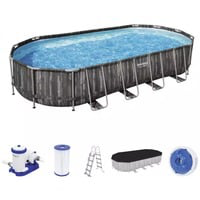 5611T piscina sobre suelo Piscina con anillo hinchable Ovalada 25495 L Madera en oferta