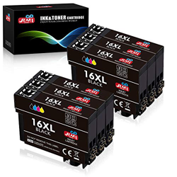 JIMIGO 16 XL Alta Capacidad Cartuchos de Tinta para Epson 16 16XL, 6 Negro Compatible con Epson WorkForce WF-2510 WF-2520 WF-2530 WF-2540 WF-2630 WF-2 características