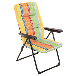 Sillón de Playa Acolchado de 4 Posiciones de Acero y Lona de 62x59x108 cm (Sin reposapies, Naranja) precio