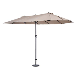 Outsunny Sombrilla Doble Parasol Grande 4.6x2.7m Sombrilla Jardín Patio con Manivela Manual y Base Duradero Resistente al Agua y Protección Solar UV p en oferta