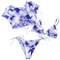 ZAFUL Bikini de triángulo para mujer de Tie Dye azul-1 M precio