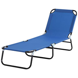 Outsunny Tumbona Plegable Reclinable con Ángulo Ajustable de 3 Posiciones para Jardín Exterior Piscina Terraza Camping Carga 120 kg 190x56x28 cm Azul precio