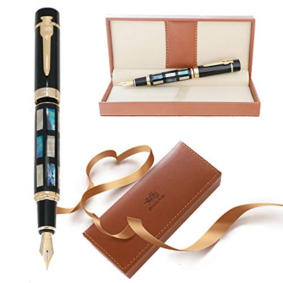 Pluma estilográfica Jinhao 650 Real Sea Shell 18KGP Nib Signature Classic Luxury Set