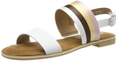 Tamaris 1-1-28114-32, Sandalia con Pulsera Mujer, Blanco (White Combi 197), 38 EU