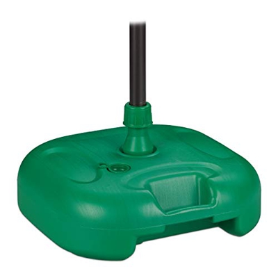 Relaxdays - Soporte para sombrilla, rellenable con agua o arena, tamaños de bastones 25 – 32 mm, pie de plástico 44 x 42 cm