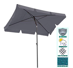 QUICK STAR Sombrilla para balcón (200 x 125 cm, rectangular, plegable), color Gris precio