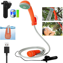Qdreclod Portátil Ducha de Camping con 2200mAh Recargable Batería, Cable USB, Bomba de Agua, Manguera de 1.8m, Ventosas y Ganchos, Ducha Exterior para en oferta