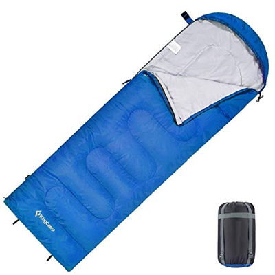 KingCamp Saco de Dormir Ultraligero de Momia Grande Individual para Niños Camping Montaña Portátil Bolsa de Compresión Verano 165 x 70cm