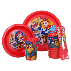 Set de menaje de plástico Patrulla canina Rojo precio