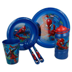 Set de menaje de plástico Spiderman Azul características