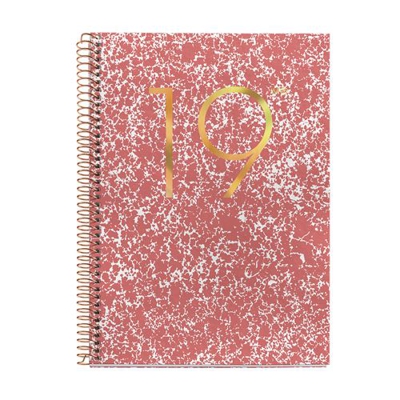 Agenda anual Miquelrius 2019 Espiral Plus Semana Vista Jaspeado