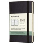 Agenda Moleskine 2019 Semana vista horizontal pocket Negro