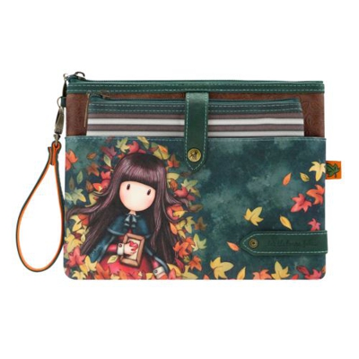 Neceser doble Gorjuss Autumn Leaves 2 en 1 con cierre cremallera