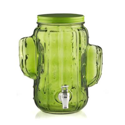 Bote Dispensador de Bebidas Forma Cactus, Vidrio, Grifo Integrado, 3,8L características