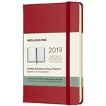 Agenda Moleskine 2019 Semana vista vertical pocket Rojo
