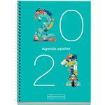 Agenda escolar 2020-2021 Miquelrius Junior Números Plus s/v rígida espiral aguamarina