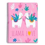 Cuaderno A4 Llama Lover microperforado cuadriculado 5x5 mm con tapa de polipropileno