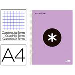 Cuaderno en espiral Antartik A4 cuadriculado lila lavanda características