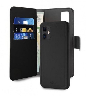 Funda de piel Eco Puro Negro para iPhone 12 Mini