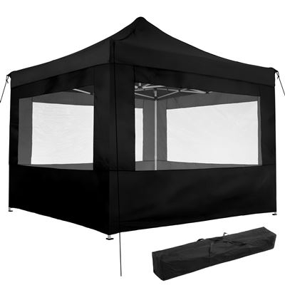 Carpa Olivia 3x3 m con 4 paneles laterales, Negro