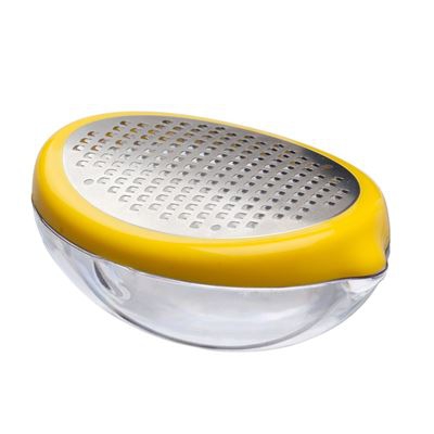 Rallador de limones y cítricos con recipiente, Amarillo