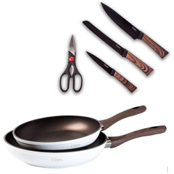 Set de Sartenes Aluminio Forjado, Cerámico + Set de Cuchillos Acero Inoxidable características