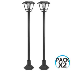 Pack 2 Farolas de Jardín Modernas 1 Luz de Exterior IP44 Negro 7hSevenOn Outdoor características