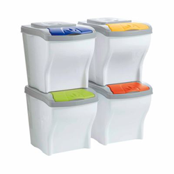 Set 4 Cubos de Basura Poker 20 Litros 28x40x31cm BAMA en oferta