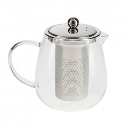 Tetera Infusiones De Cristal 750 ml. Con Filtro Infusor De Acero Inox