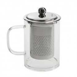 Taza Infusiones De Cristal 350 ml. Con Filtro Infusor De Acero Inoxid en oferta