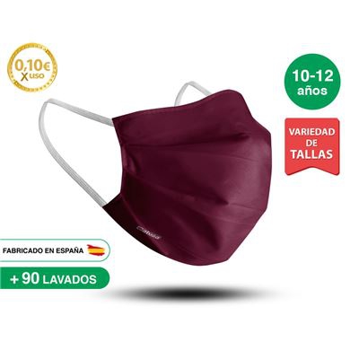 Mascarilla reutilizable 10-12 años BERENJENA