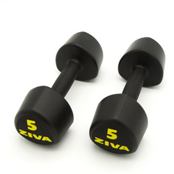 2 Mancuernas de 5 Kg Ziva Classic Studio Negras en oferta