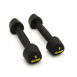 2 Mancuernas de 1 Kg Ziva Classic Studio Negras en oferta