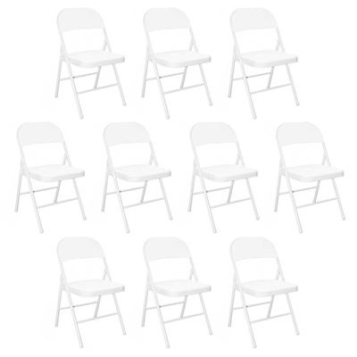 Pack 10 Sillas Plegables Acolchadas Blancas GH91