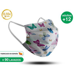 Ver Mascarilla adulto reutilizable +12 años MARIPOSAS y sus características Mascarilla adulto reutilizable +12 años MARIPOSAS en oferta