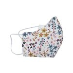 Mascarilla Olivia Lupita higiénica lavable flores rosa y granate talla L