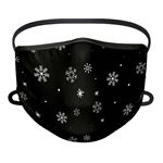 Mascarilla para adulto Miss Borderlike higiénica reutilizable copos de nieve negro