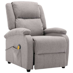 Sillón vidaXL de masaje reclinable de tela gris claro precio