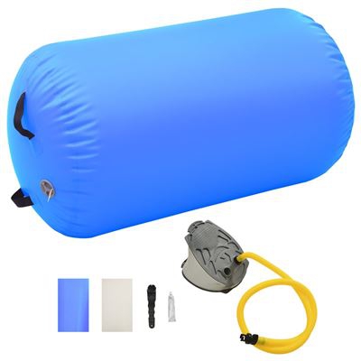 Rollo hinchable de gimnasia con bomba vidaXL PVC azul 100x60 cm