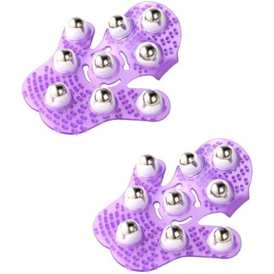 2 PCS Masajeador en Forma de Palma con 9 Bolas de Acero